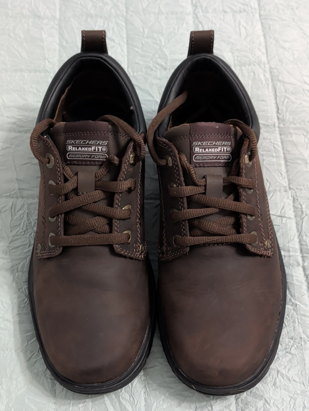 Skechers Brown Leather Relaxed Fit Lace-Up Oxfords